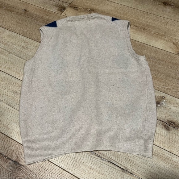 OLEG Cassini angora lana checkered vest with ribbed edging, size 36 or small. - Picture 7 of 8